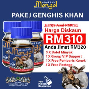 PAKEJ GENGHIS KHAN [3 X BOTOL MINYAK RAJA MONGOL]